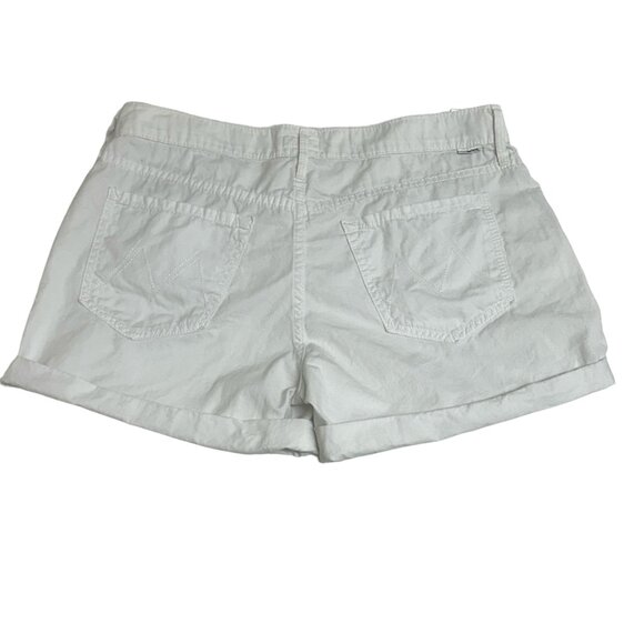 MOTHER THE DROPOUT CUFF SHORT, WHITE, S 27 - Picture 2 of 12